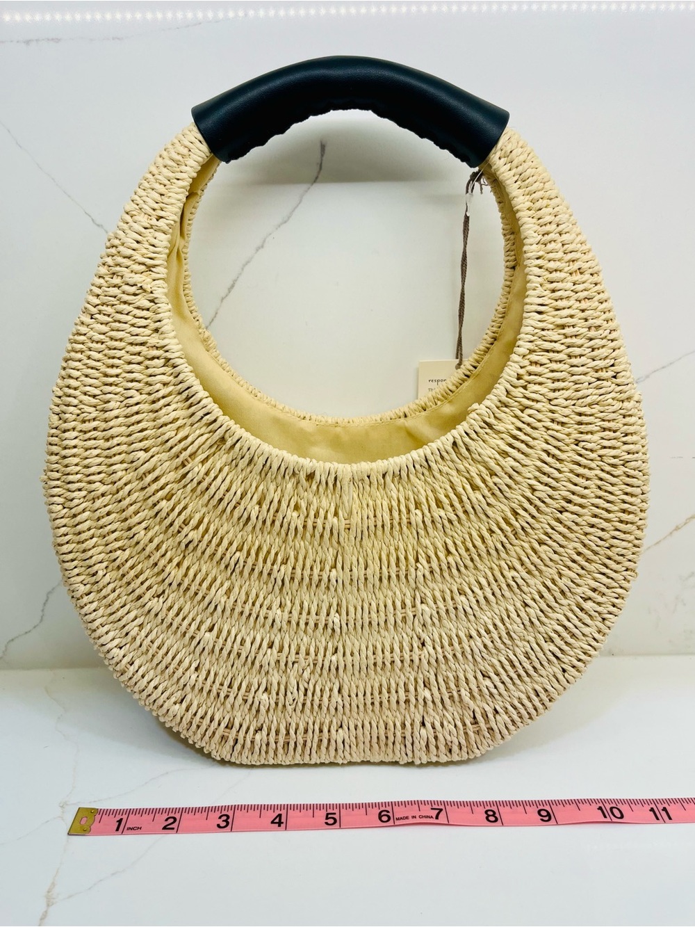 NWT- A New Day Paper Straw Crescent Shoulder Bag - Picture 5 of 8